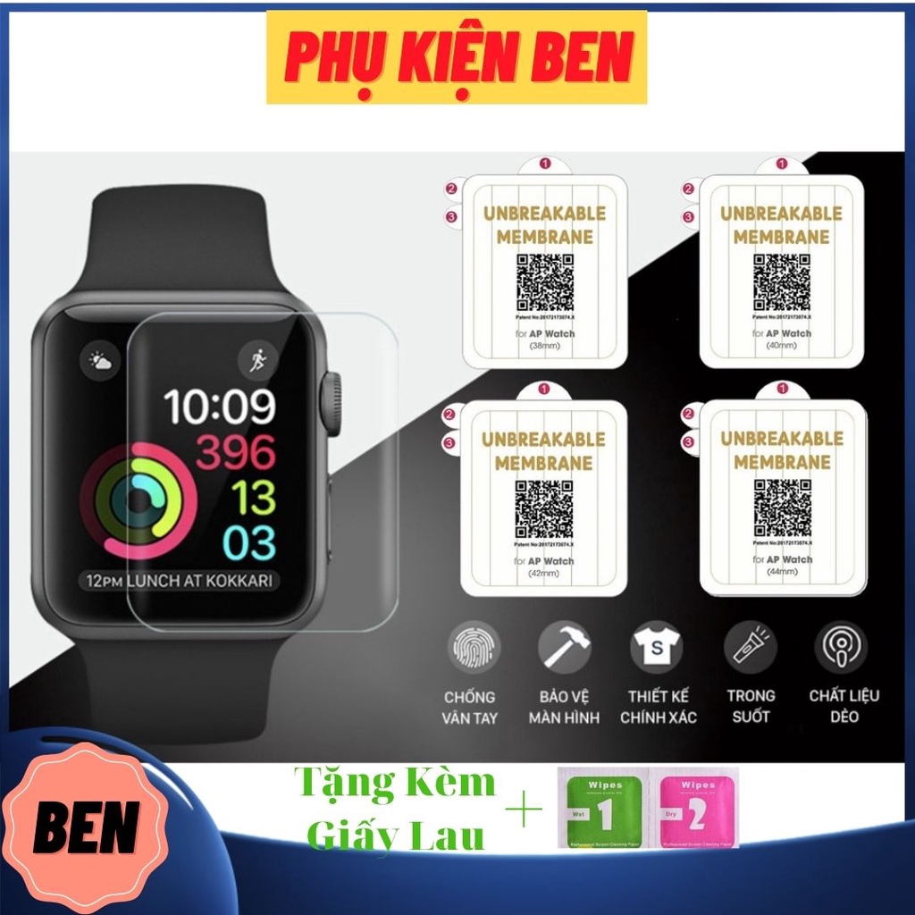 Miếng Dán Dẻo PPF Màn Hình Dành Cho Apple Watch Series 38mm/40mm/42mm/44mm