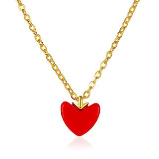 Simple Korean Style Red Heart Pendant