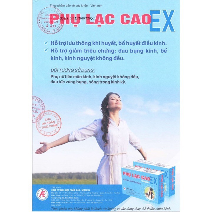 Phụ Lạc Cao EX - Hộp 30 viên uống Hỗ trợ giảm đau bụng kinh, bế kinh và kinh nguyệt không đều - cvspharmacy