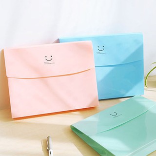 🌈G & S Bảo tàng Micro Life🌈Bìa Đựng Tài Liệu Khổ A4 Họa Tiết Mặt Cười Màu Sắc Ngọt Ngào Tiện Dụng Cho Học Sinh / Văn Phòng