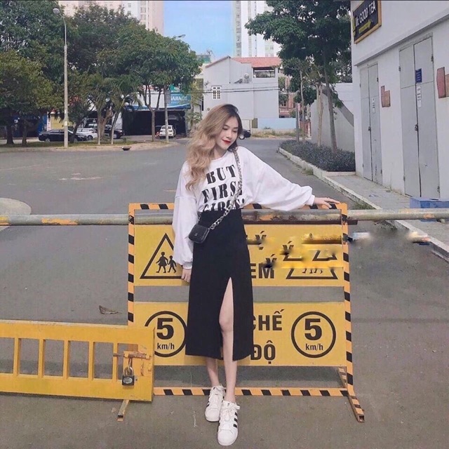 Chân váy dáng dài xẻ trước, Chân váy cạp cao dáng dài CV1567 - NhiNhiShop | BigBuy360 - bigbuy360.vn