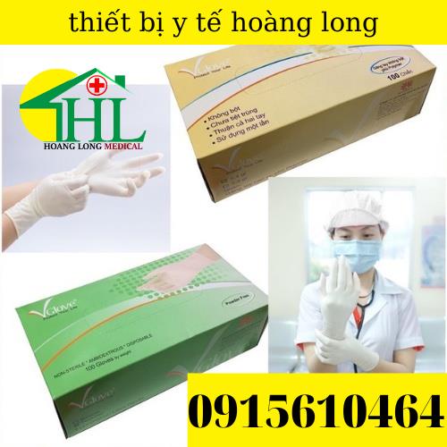 [CHÍNH HÃNG] Găng tay y tế VGLOVE không bột size S, M, L