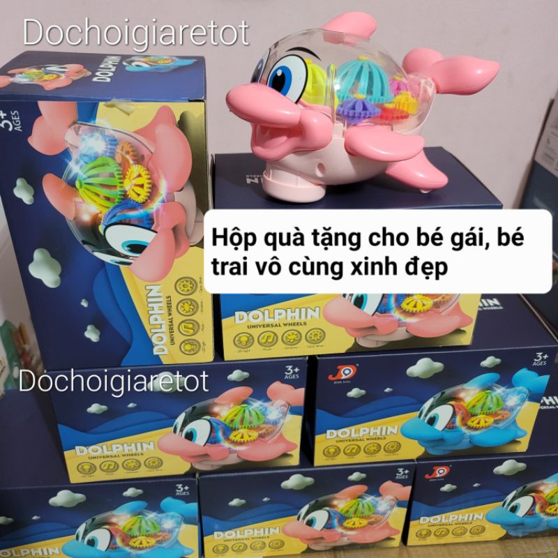 Đồ chơi trung thu cá hồng cute vẫy đuôi lộ động cơ bánh răng nhạc đèn cho bé con cực kì vui nhộn