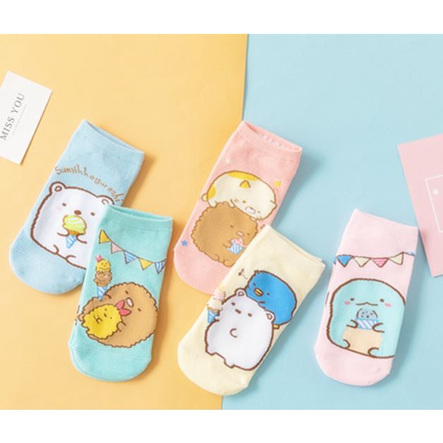 Tất nữ, vớ nữ socks nữ cổ ngắn hình hoạt hình hàn quốc siêu dễ thương