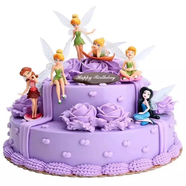 Set 6 tiên nữ Tinkerbell trang trí bánh phụ kiện sinh nhật