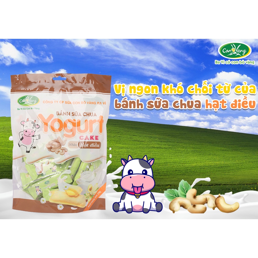 Bánh Sữa Chua Ba Vì Con Bò Vàng  Các Vị Sầu Riêng, Phô Mai, Sữa Dừa, Hạt Điều Túi 250g