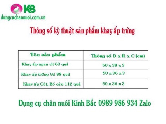 khay ấp trứng cho bồ câu, cút.