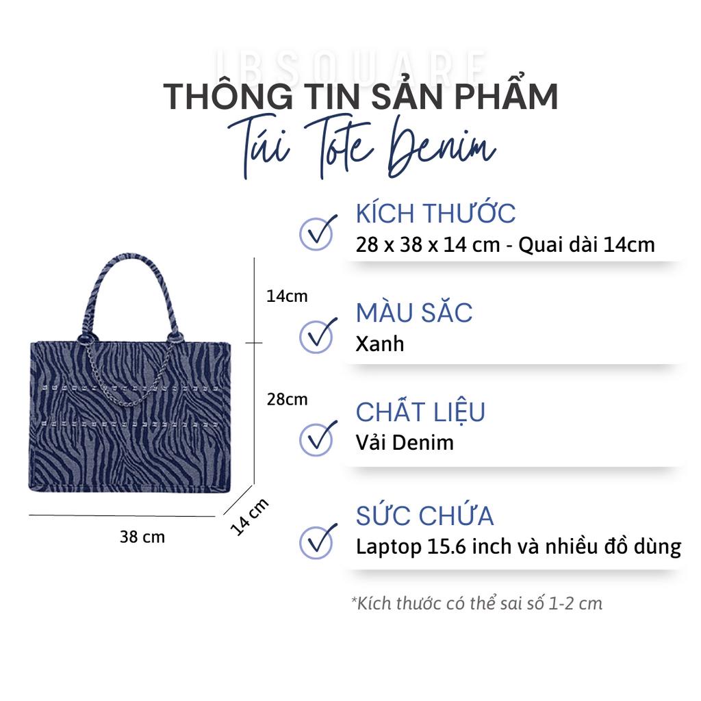 Túi Bản To IBSQUARE-TL1 Đựng Laptop máy tính macbook 15.6 inch phong cách y2k denim