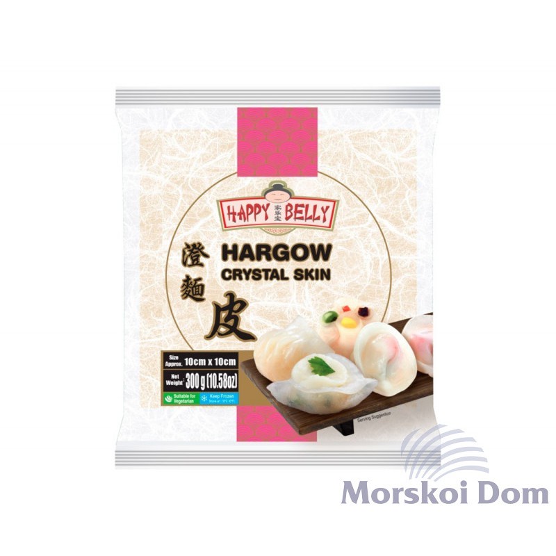 Vỏ Há Cảo Happy Belly 300gr*10cm*32 Lá Tròn/ Happy Belly Dimsum Hargow Crystal Skin - Singapore