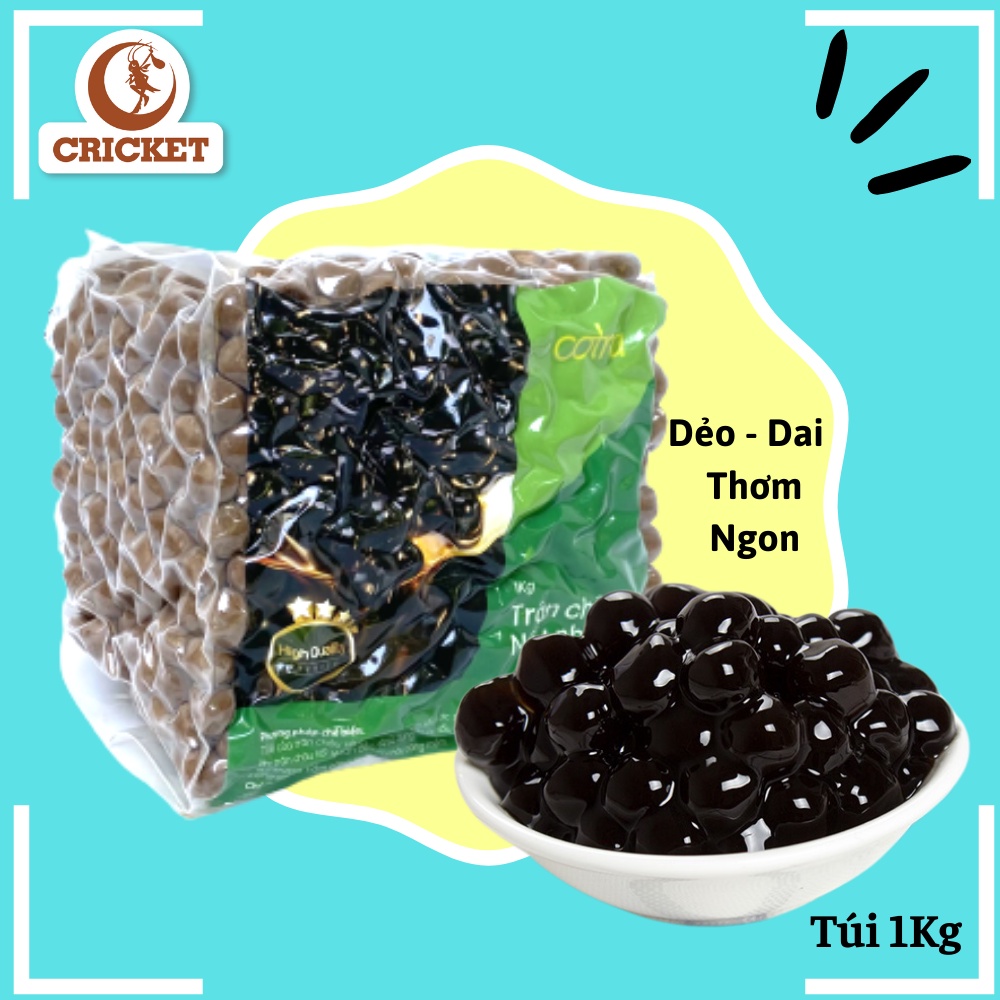 Trân Châu Đen Nấu Nhanh Cotra (Túi 1kg) Caramel, Trắng, Hoàng kim làm trà sữa trân châu đen ngon như trân châu đài loan