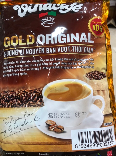 Cà phê sữa vinacafe gold Original 3 in 1 gói ( 40 gói * 20g )