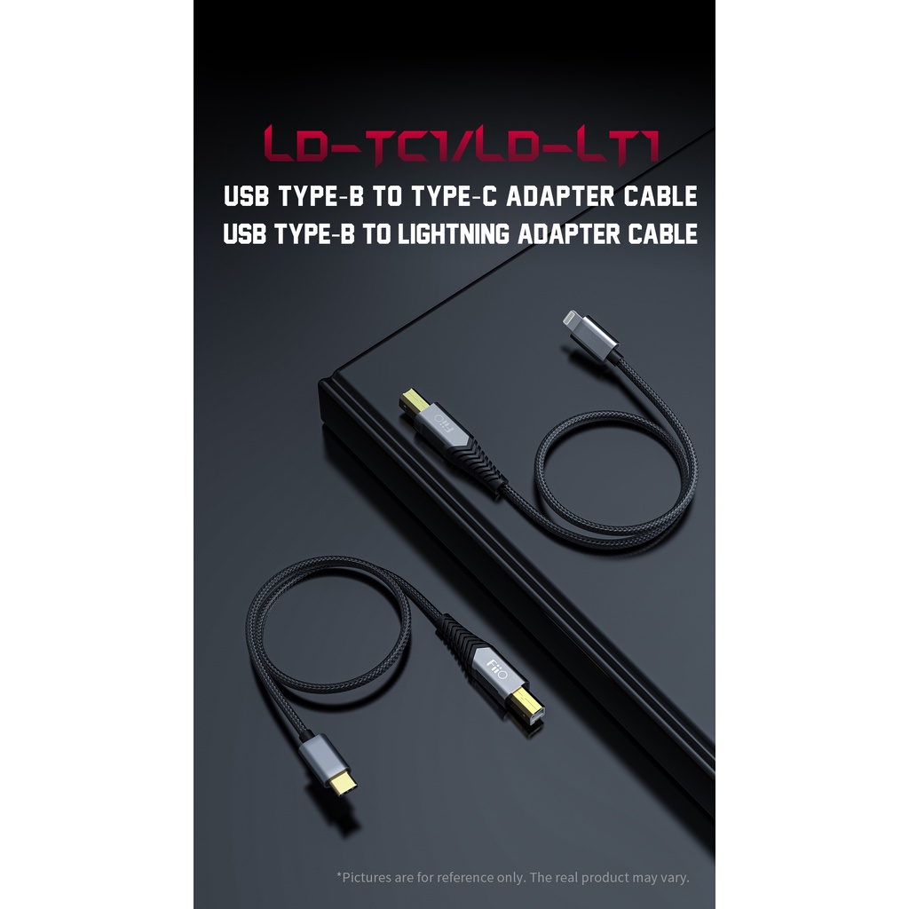 Cáp Chuyển Đổi Fiio LD-TC1 / LD-LT1 USB Type-B Sang Type-C / Lightning Dài 50cm Cho K9 Pro / K5 Pro