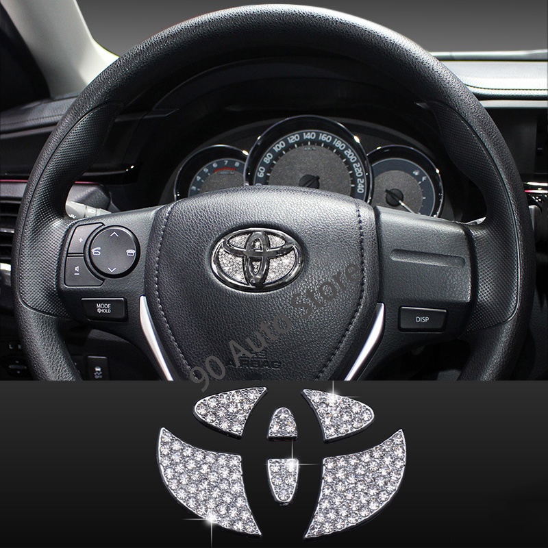 Miếng dán hình kim cương 3D trang trí vô lăng xe hơi Toyota Yaris Camry Vios Corolla