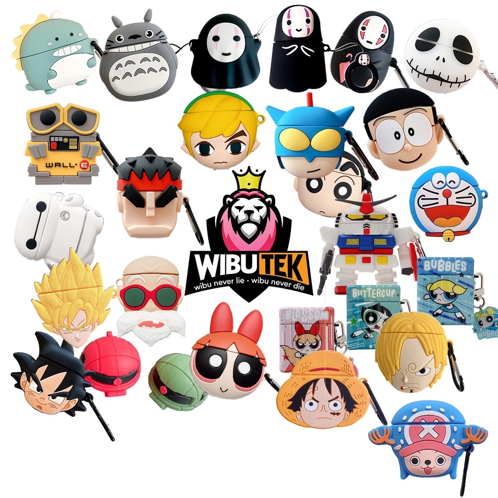 Ốp tai nghe không dây airpods wibu anime doraemon onepiece dragonball gundam