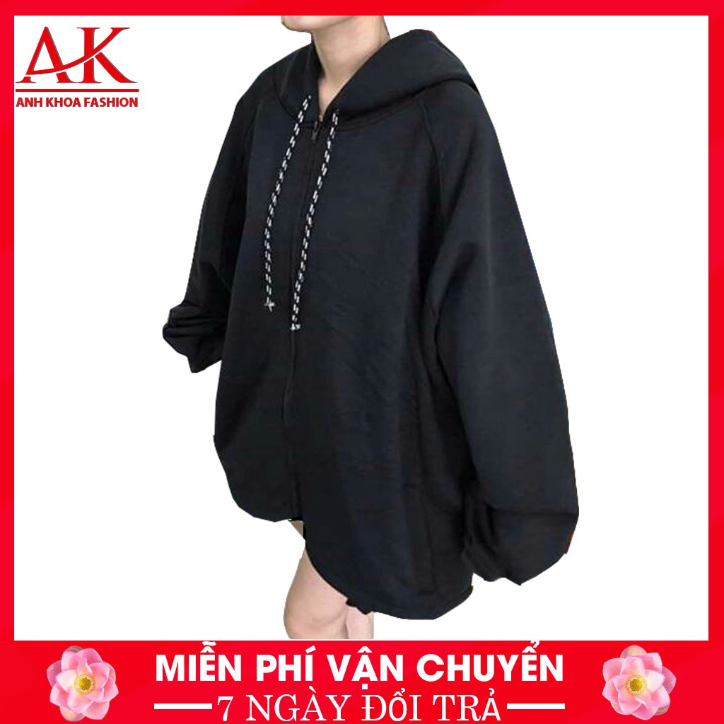 Áo HooDie Cặp Nam Nữ Áo Khoác Form Rộng OVERSIZE Chất Vải Nỉ Bông Ngoại Cao Cấp Siêu Xinh Màu Đen