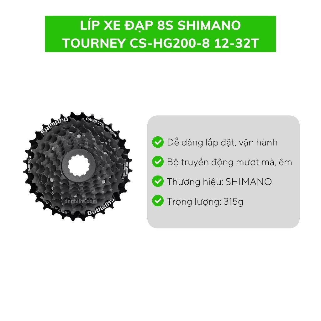 Líp xe đạp 8S SHIMANO TOURNEY CS-HG200-8 12-32T