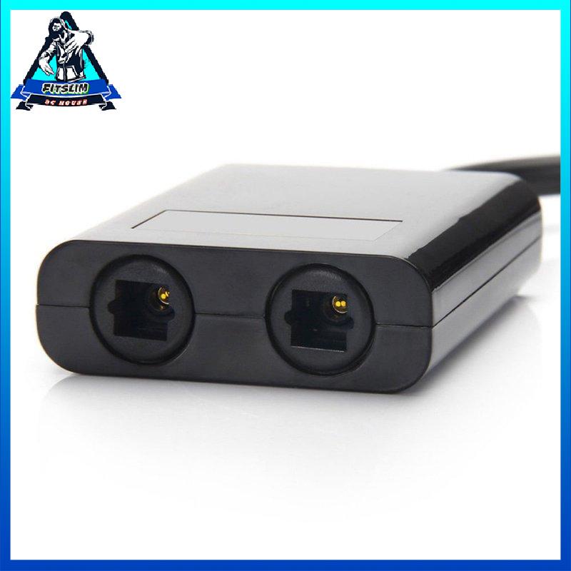 [Fitslim] Dual Port Digital Optical Adapter Splitter Fiber Audio Cable 1 In 2 Out