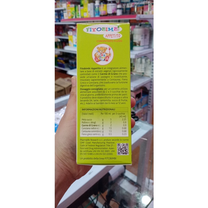 Fitobimbi Appetito - Hỗ Trợ Trẻ Ăn Ngon, Tiêu Hóa Tốt 200ml