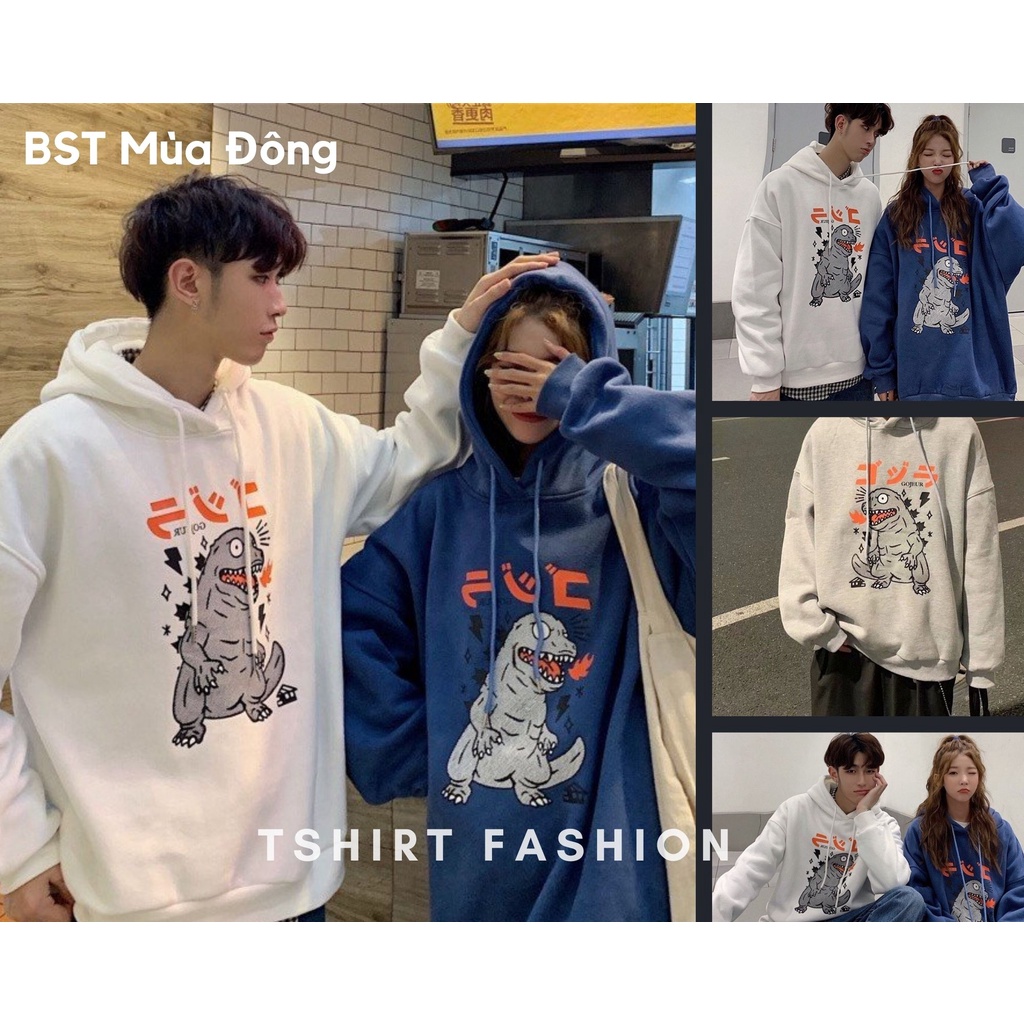 [ Có Video ] Áo hoodie nam nữ  từ 40 tới 70kg Rồng Khủng Long Kisumo chất nỉ bông ấm dày dặn T-Shirt Fashion DS150