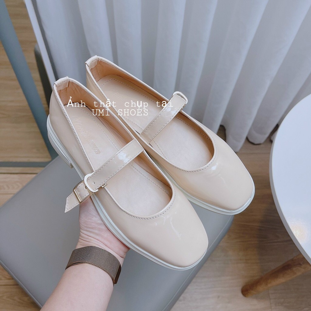 [CÓ SẴN] Giày búp bê nữ Mary Jane đế 3 phân retro đơn giản cá tính mũi vuông năng động xinh đẹp hot trend mẫu mới