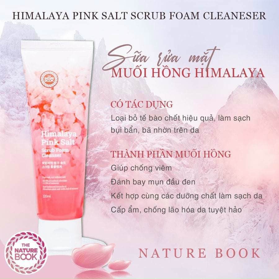 Sữa rửa mặt cho da mụn,da dầu chiết xuất muối hồng himalaya The Nature Book 120g | BigBuy360 - bigbuy360.vn