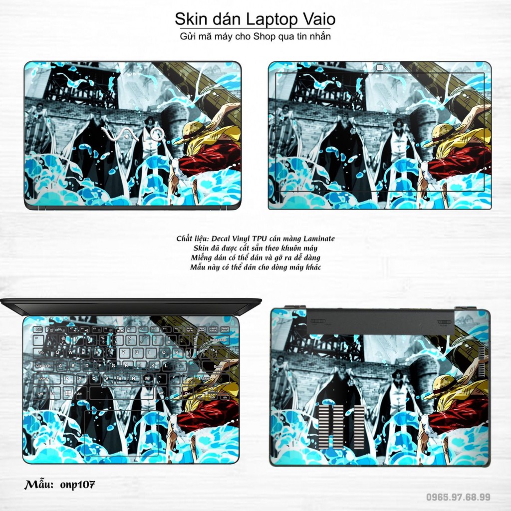 Skin dán Laptop Sony Vaio in hình One Piece nhiều mẫu 11 (inbox mã máy cho Shop)