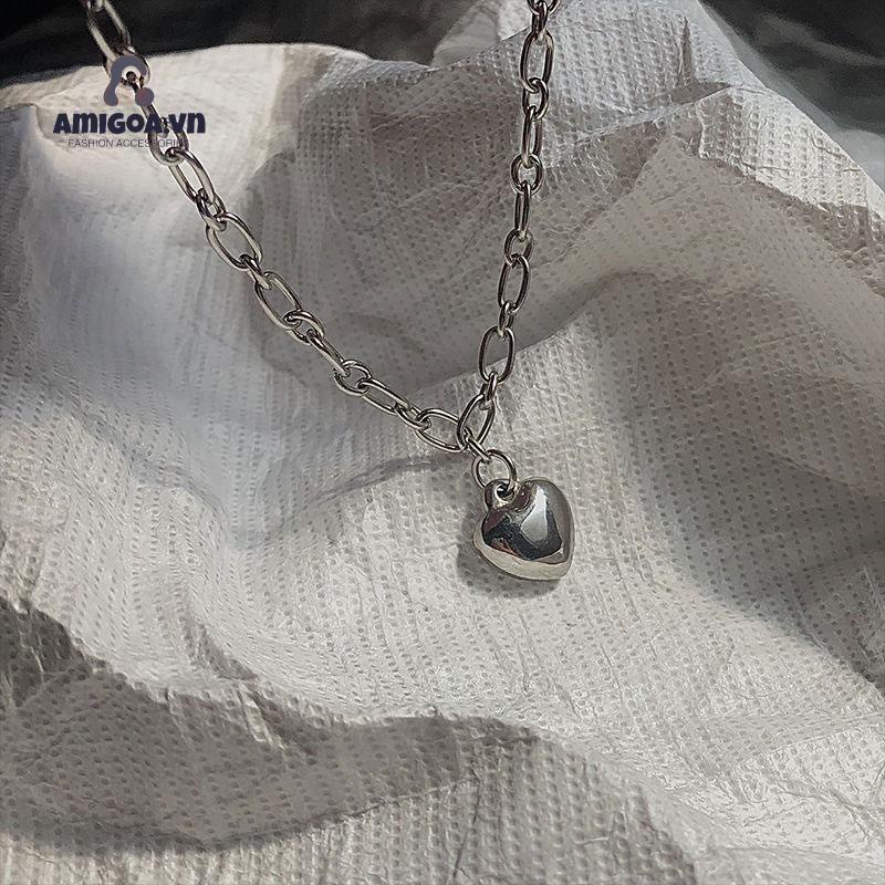 Vòng Đeo Tay Mặt Hình Trái Tim Phong Cách Hip Hop Đơn Giản