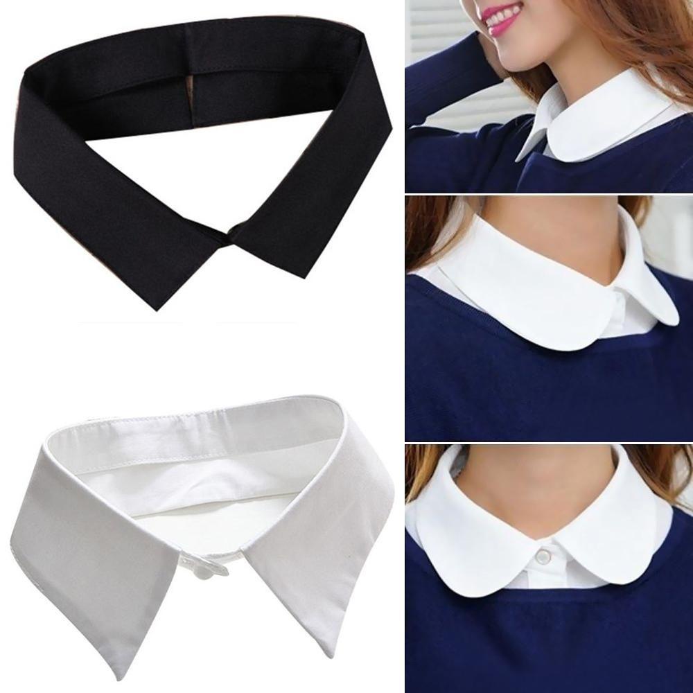 Cổ Áo Rời Cổ Bẻ Màu Trắng / Đen Phong Cách Vintage Kat1