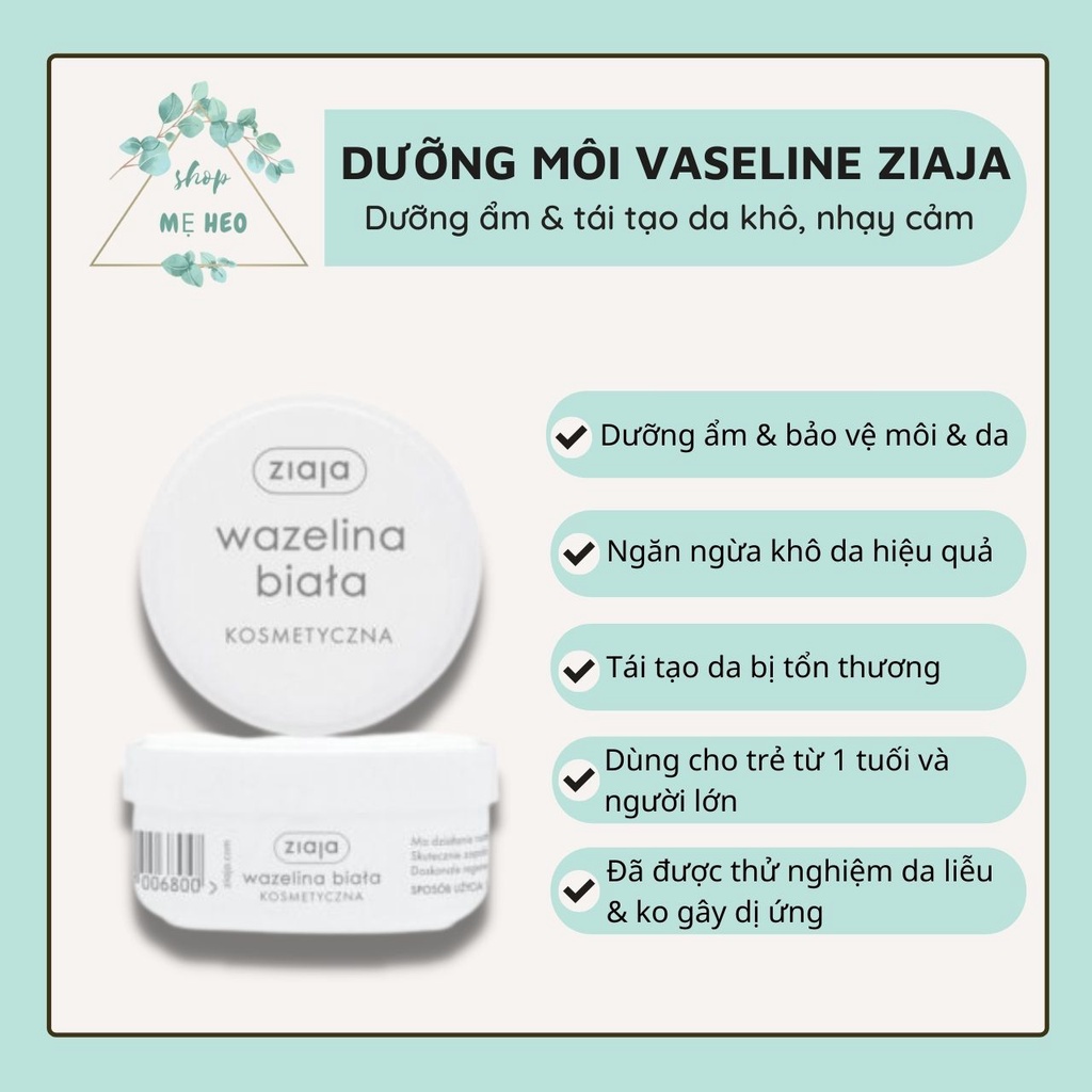 Sáp dưỡng ẩm và tái tạo da VASELINE Ziaja 30g