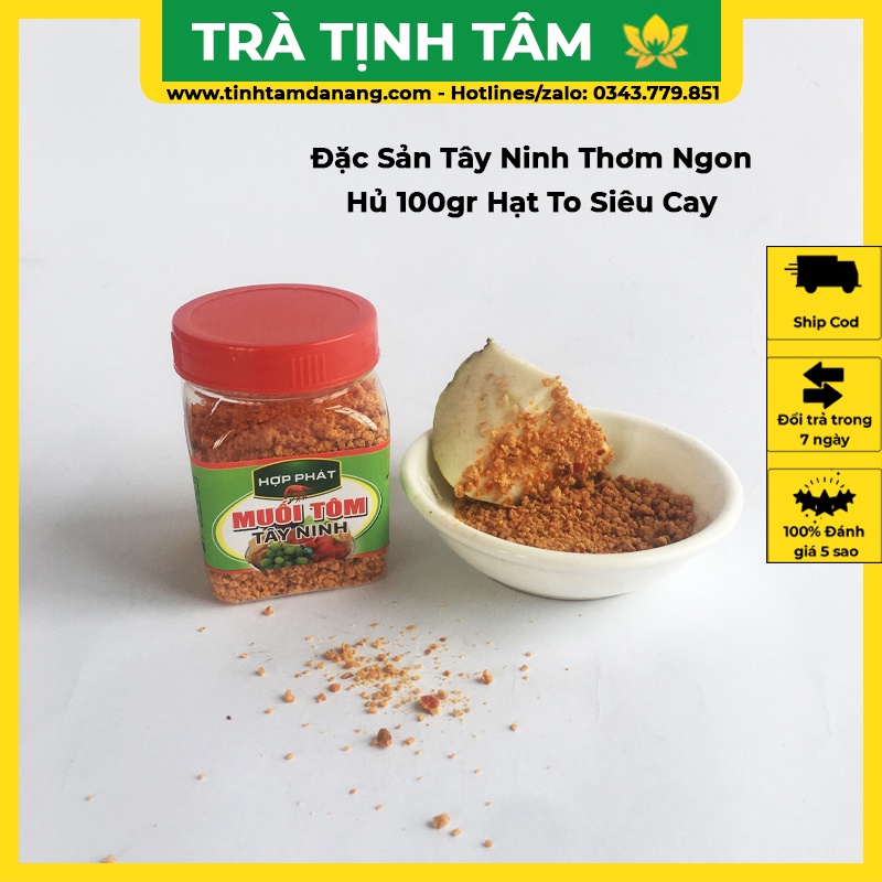 Muối tôm Tây Ninh loại 1 hạt to Hòa Phát siêu cay hủ 100gr ăn trái cây đặc sản Tây Ninh thơm ngon an toàn vệ sinh