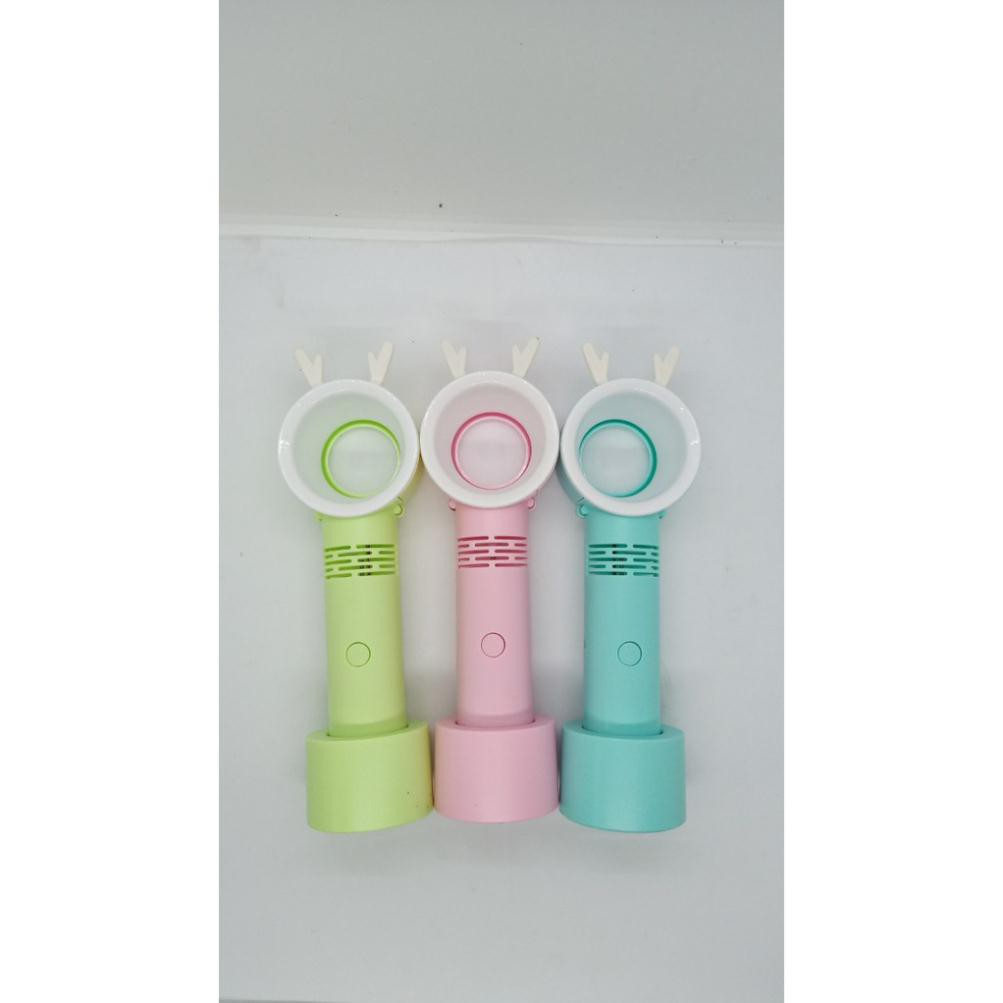 QUẠT MINI CẦM TAY ko CÁNH QUẠT 301 TAI THỎ HÌNH THÚ DỄ THƯƠNG ngoại hình 11093