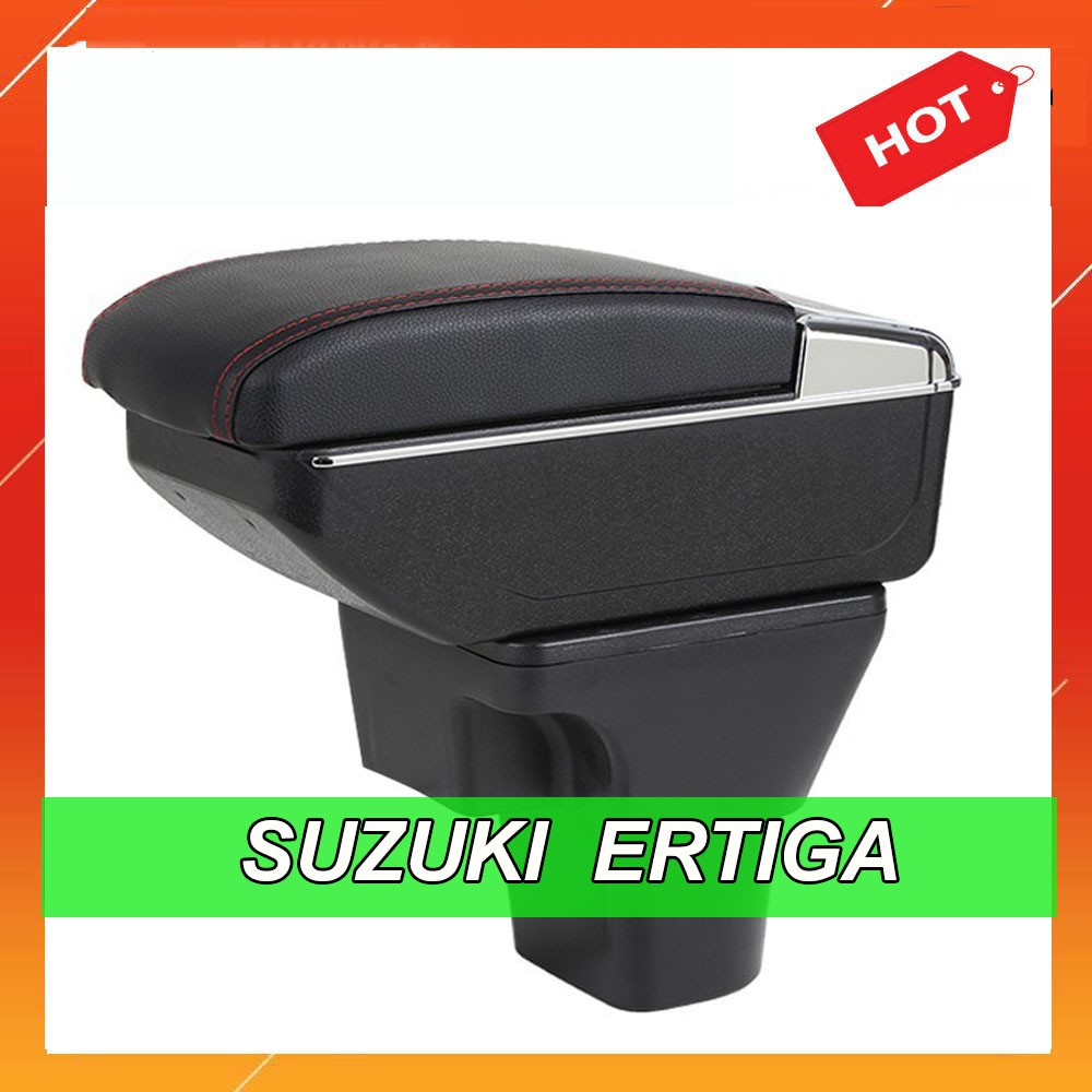 Hộp Tỳ Tay Xe Ertiga 2018 2019 2020 2021 Màu Đen Có Cổng Cắm USB Tiện Lợi