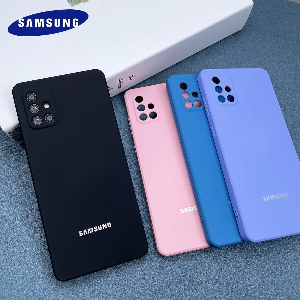 Ốp điện thoại silicon mềm cạnh vuông màu kẹo cho Samsung Galaxy A51 A71 A22 4G 5G F12 M12 A03S A02S M02S