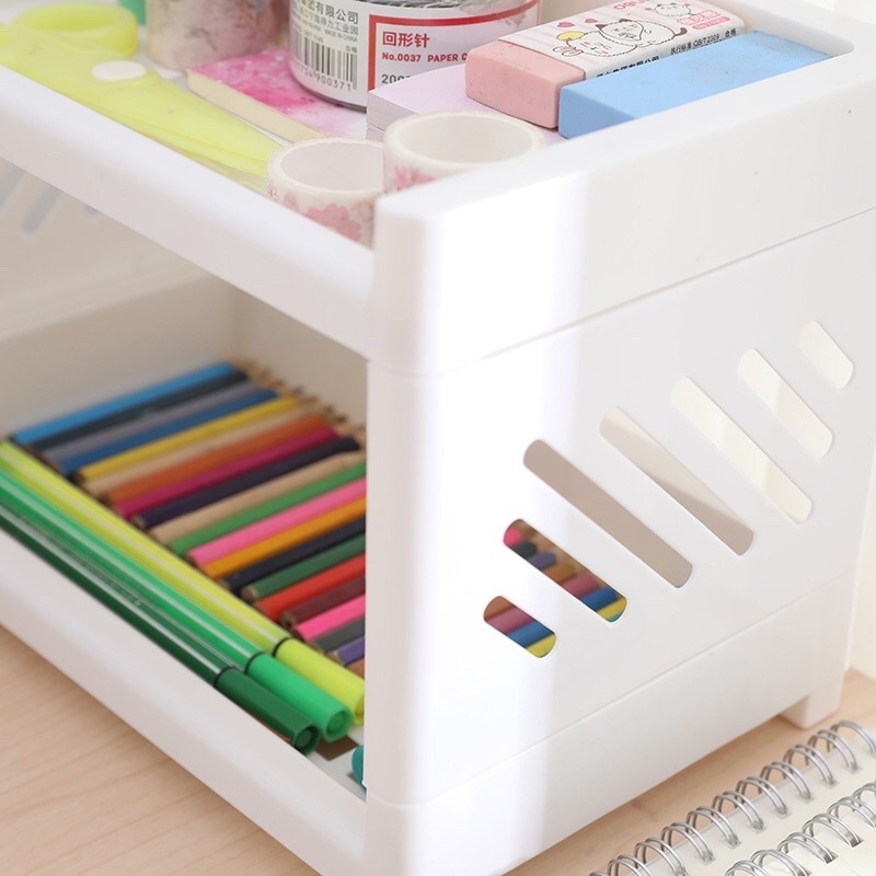 Kệ 2 Tầng Decor Đựng Trang Sức, Mỹ Phẩm , Văn Phòng Phẩm Hàn Quốc