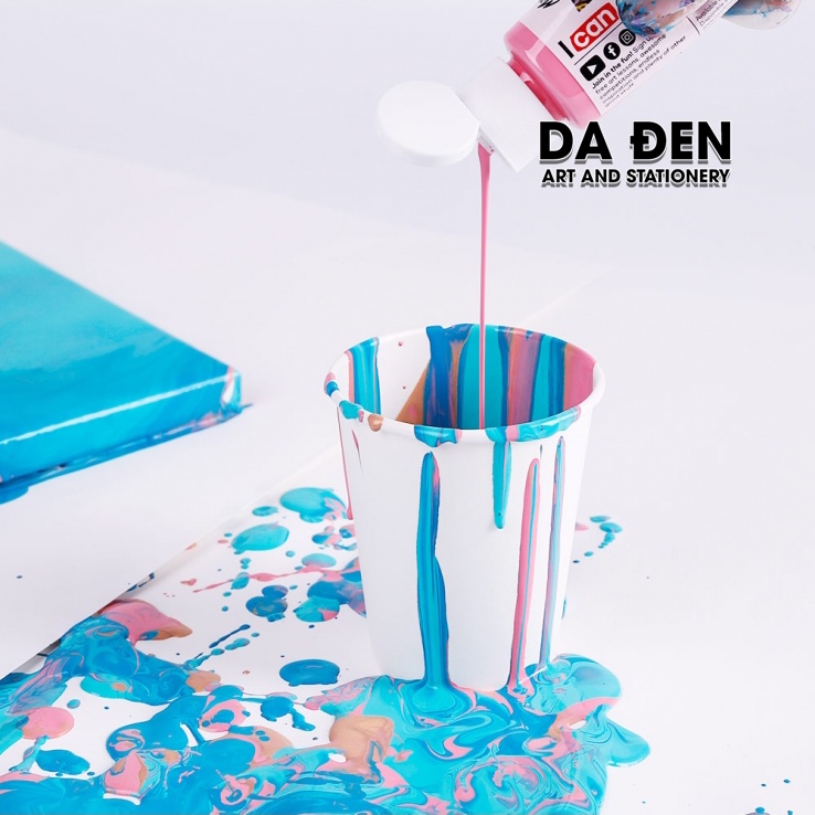 [DA ĐEN] Màu Premium Pouring Acrylic Paint 60ml/120ml Set 4 Chai