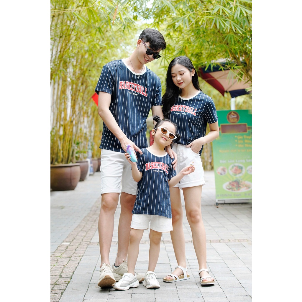 Áo phông nam SAYME set gia đình đi biển mùa hè in chữ vải cotton thoáng mát MCTS0019