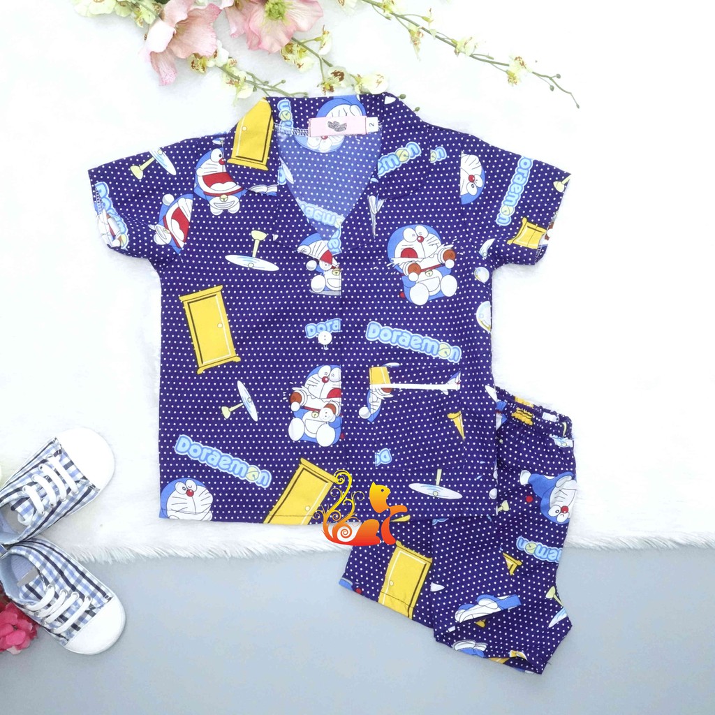 Đồ Mặc Nhà "Chú mèo máy - Bánh rán" Pijama Kate Thái - Cho Bé 8 - 38kg.