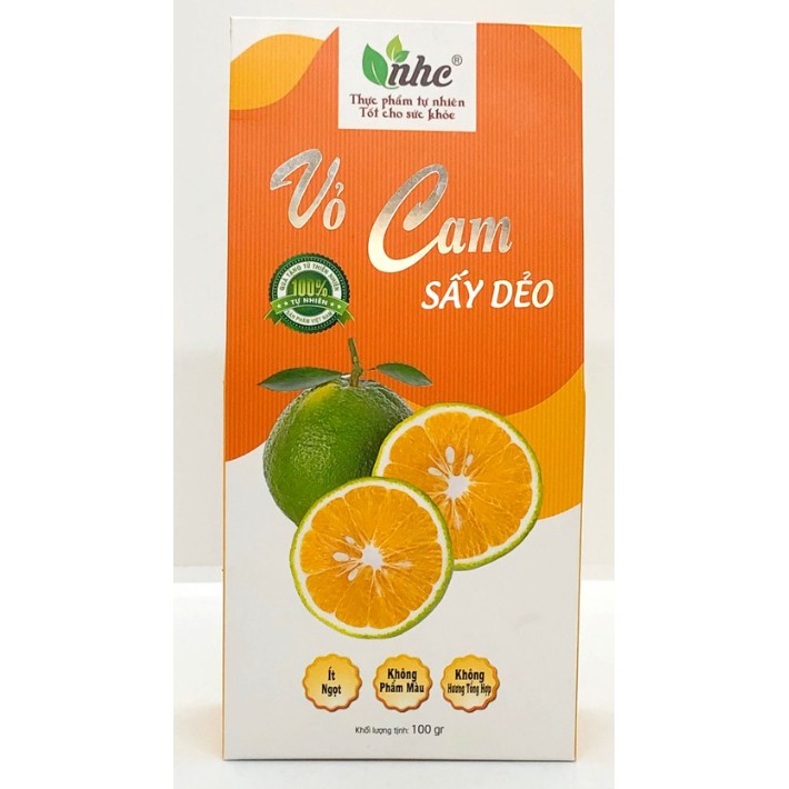 Vỏ Cam Sấy Dẻo NHC - 100% từ thiên nhiên - Món ăn vặt ít ngọt, tốt cho sức khỏe, thơm ngon, bổ dưỡng TL: 100g