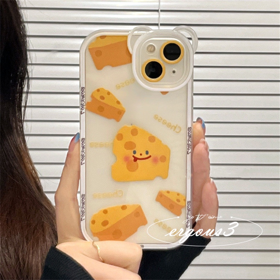 Ốp Điện Thoại Mềm In Hình Gấu Phô Mai Cho iPhone 14 13 12 11 Pro Max SE2020 X XR Xs Max 7 8 6 6s Plus