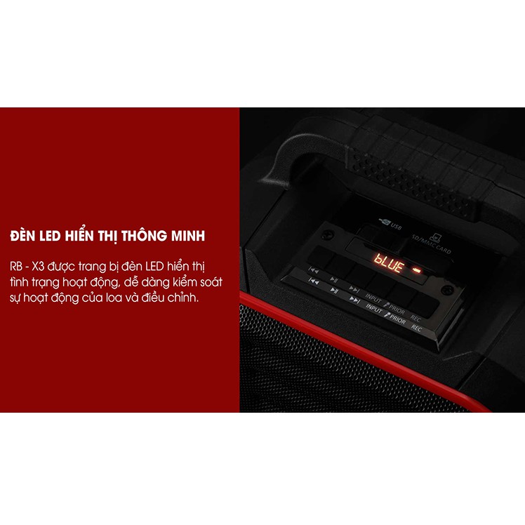 Loa Karaoke vali mini Remax RB-X3 Tặng Kèm 1 Micro Không Dây âm thanh sống động