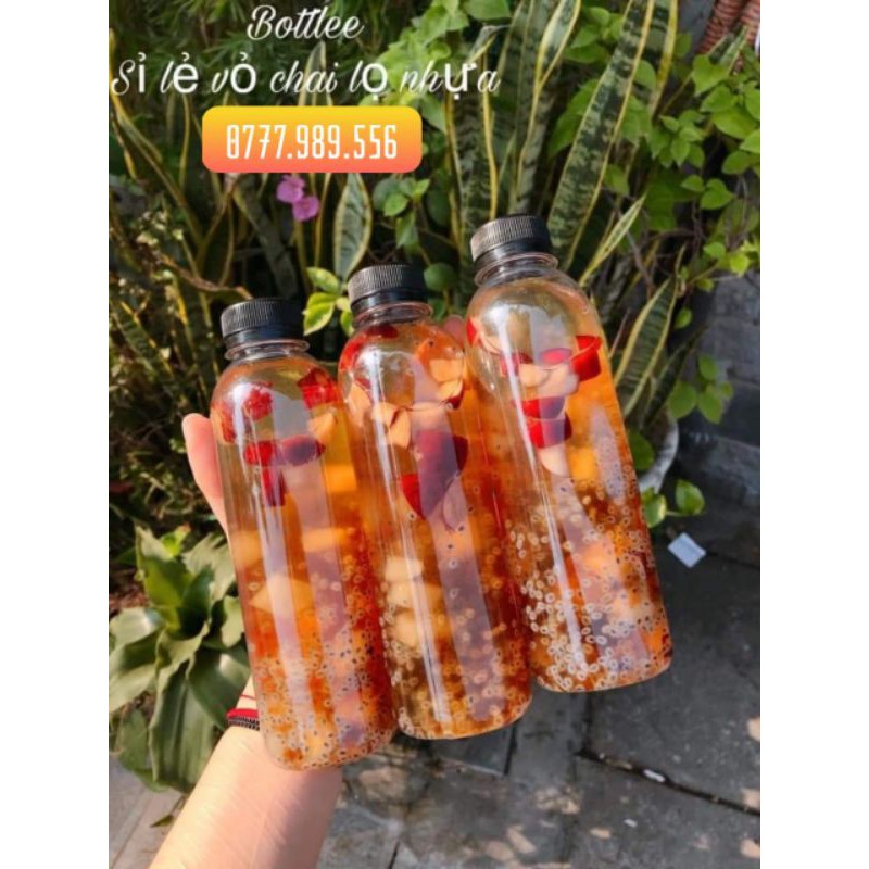 { SALE221 } Chai nhựa nắp đen tròn 330ml đã kèm nắp. Shop có bán nắp riêng nếu khách có nhu cầu ( Hàng NEW )