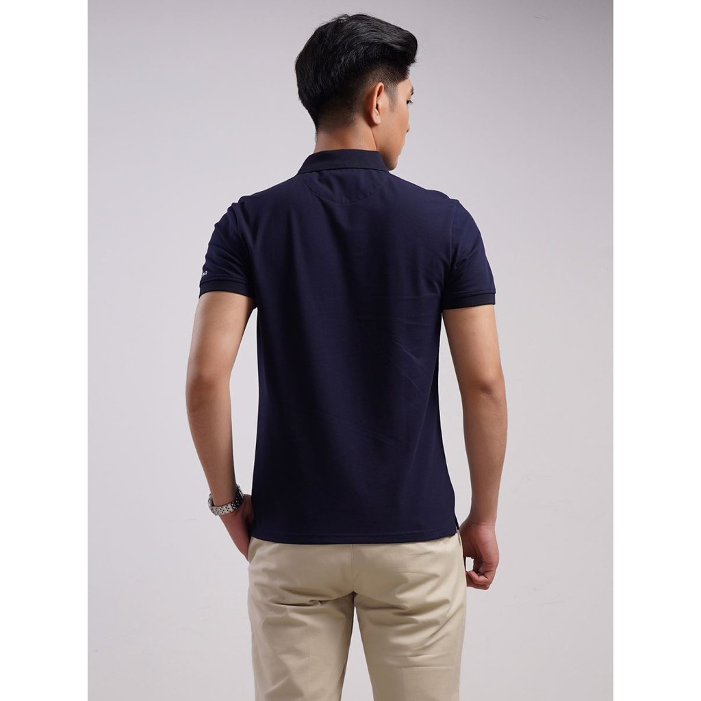 <Aristino sale> Áo phông nam ngắn tay có cổ, áo thun có cổ ARISTINO mầu xanh tím than dáng slim fit  APS033S8, tag 450k