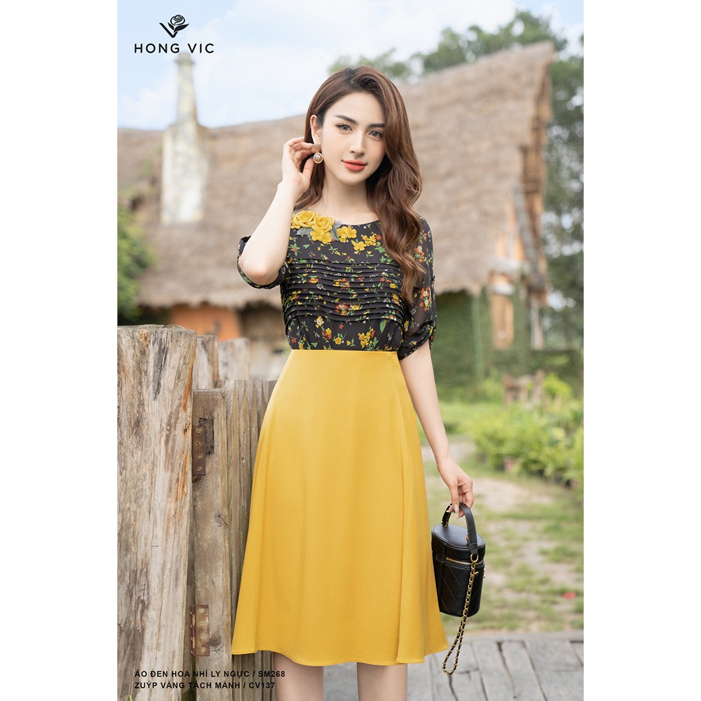 Chân váy nữ Hongvic vàng tách mảnh CV137