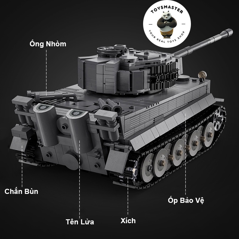 Đồ Chơi Lắp Ráp Xếp Hình Xe Tăng Điều Khiển Từ Xa Mô Hình Tiger Tank ModelC61071 Với 925 Mảnh Ghép
