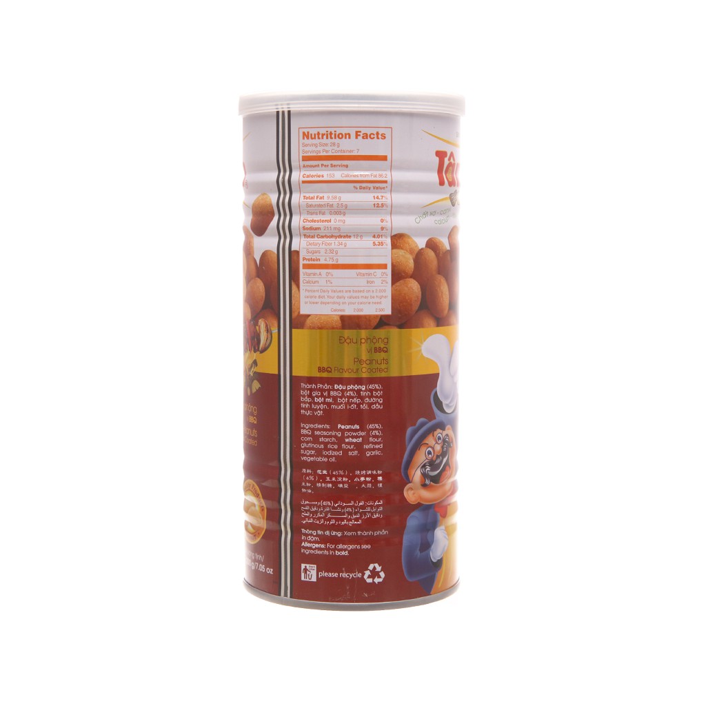 Đậu phộng vị BBQ Tân Tân lon 200g