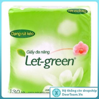 GIẤY VỆ SINH ĐA NĂNG LET-GREEN 2 LỚP (130 TỜ) [deerteamvn]