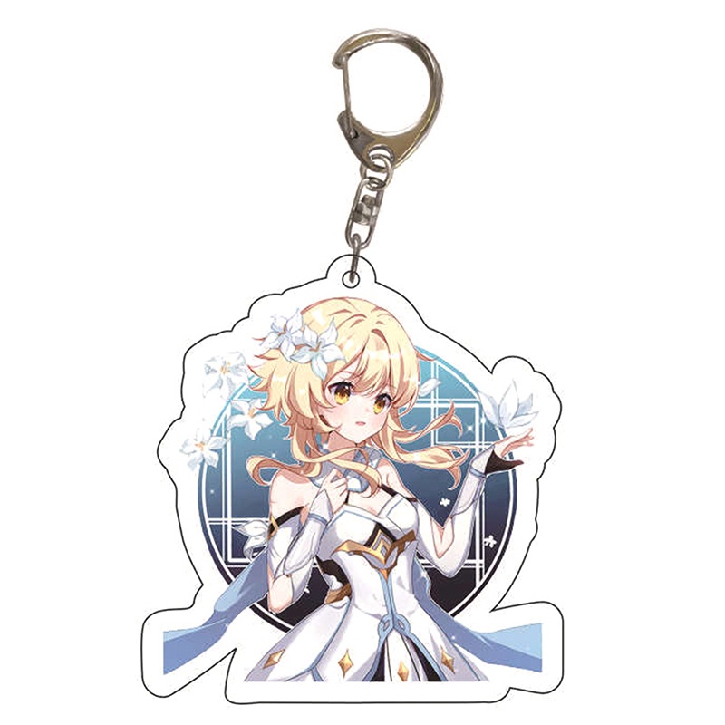 Móc Khóa Nhựa Acrylic Hình Nhân Vật Wendy Hutao Keqing Trong Game Genshin Impact