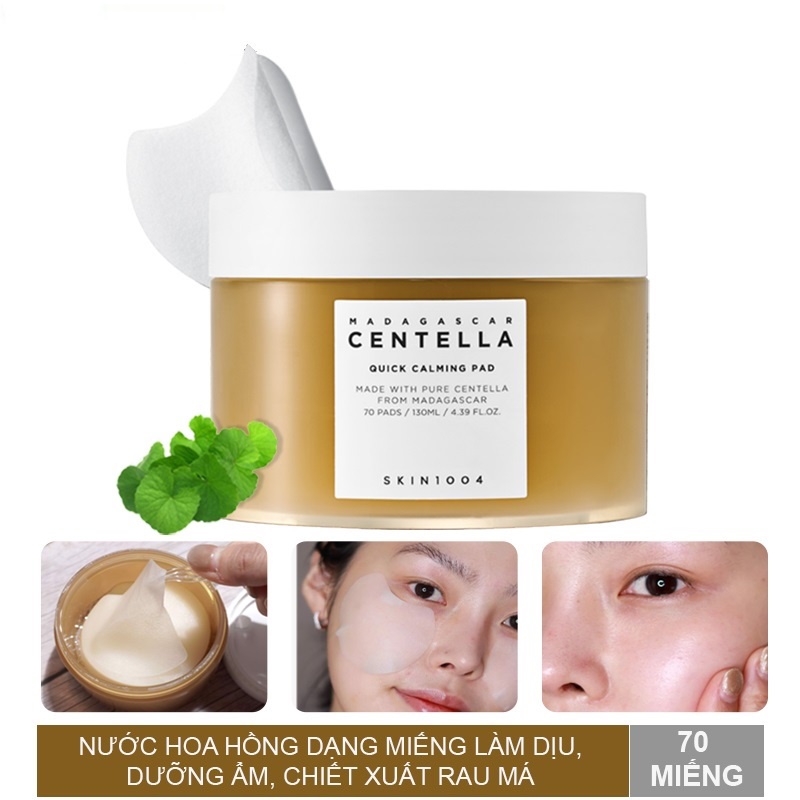 Mặt nạ miếng SKIN1004 Madagascar Centella Quick Calming Pad giúp làm dịu và cấp ẩm cho da 70pcs