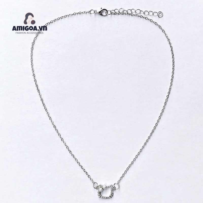 ✨✨Vòng cổ Mặt Hình Mèo Hello Kitty Đính Ngọc Trai Dễ Thương Dành Cho Nữ