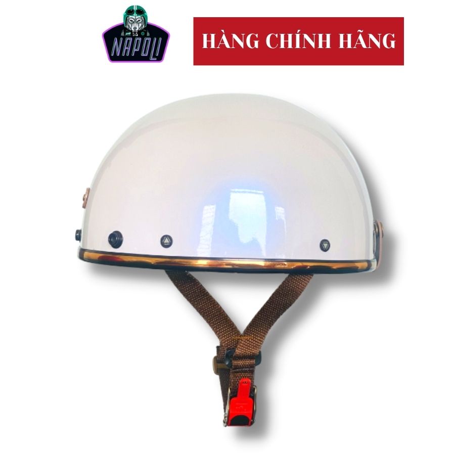 Mũ bảo hiểm Napoli phượt nửa đầu Tặng kèm lưỡi trai loại nón bảo hiểm không kính hàng chính hãng